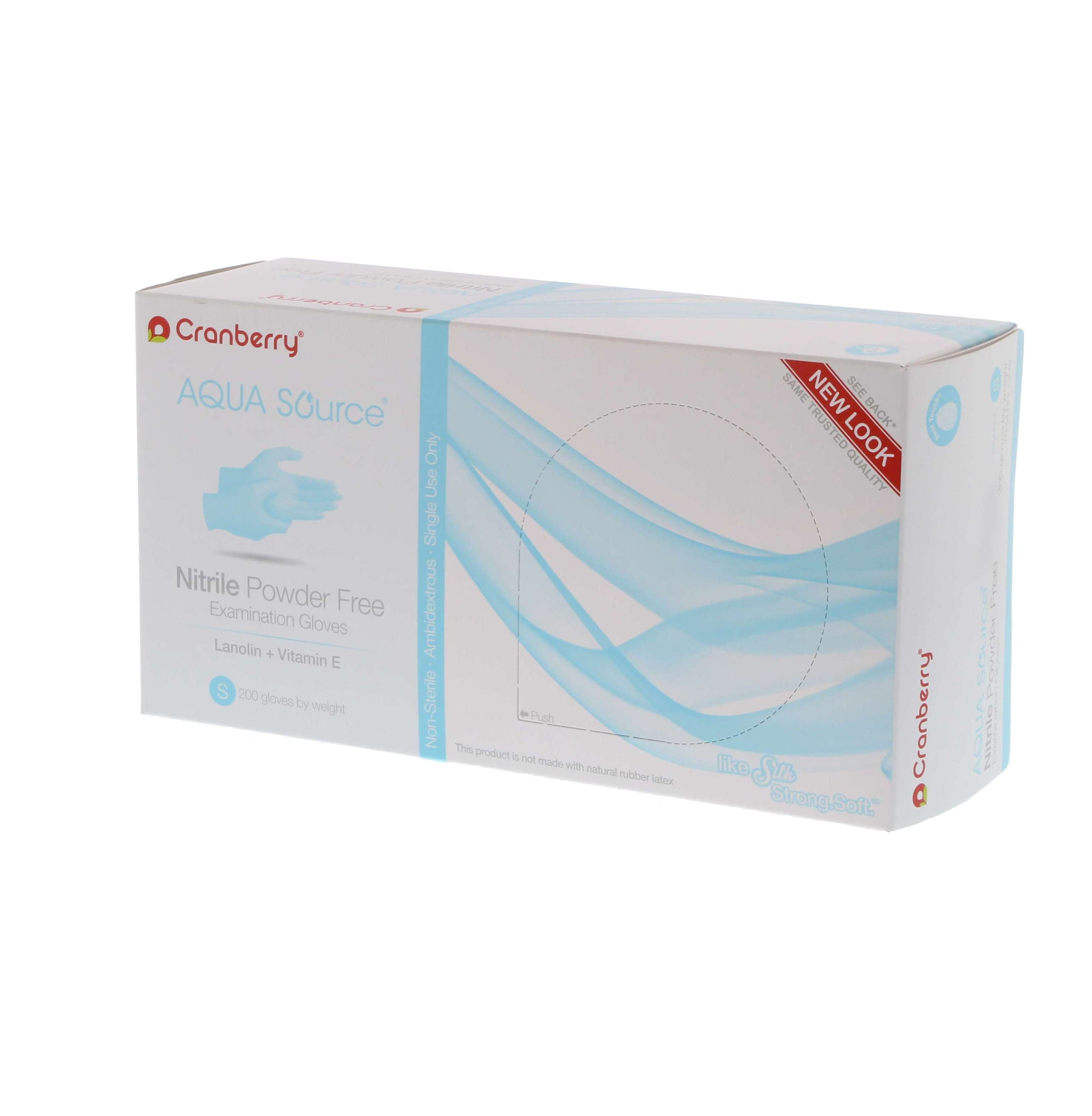 Cranberry 3446 Aqua Source Nitrile Examination Gloves Powder Free Small 200/Bx Cranberry 3446 Aqua Source Nitrile Examination Gloves Powder Free Small 200/Bx